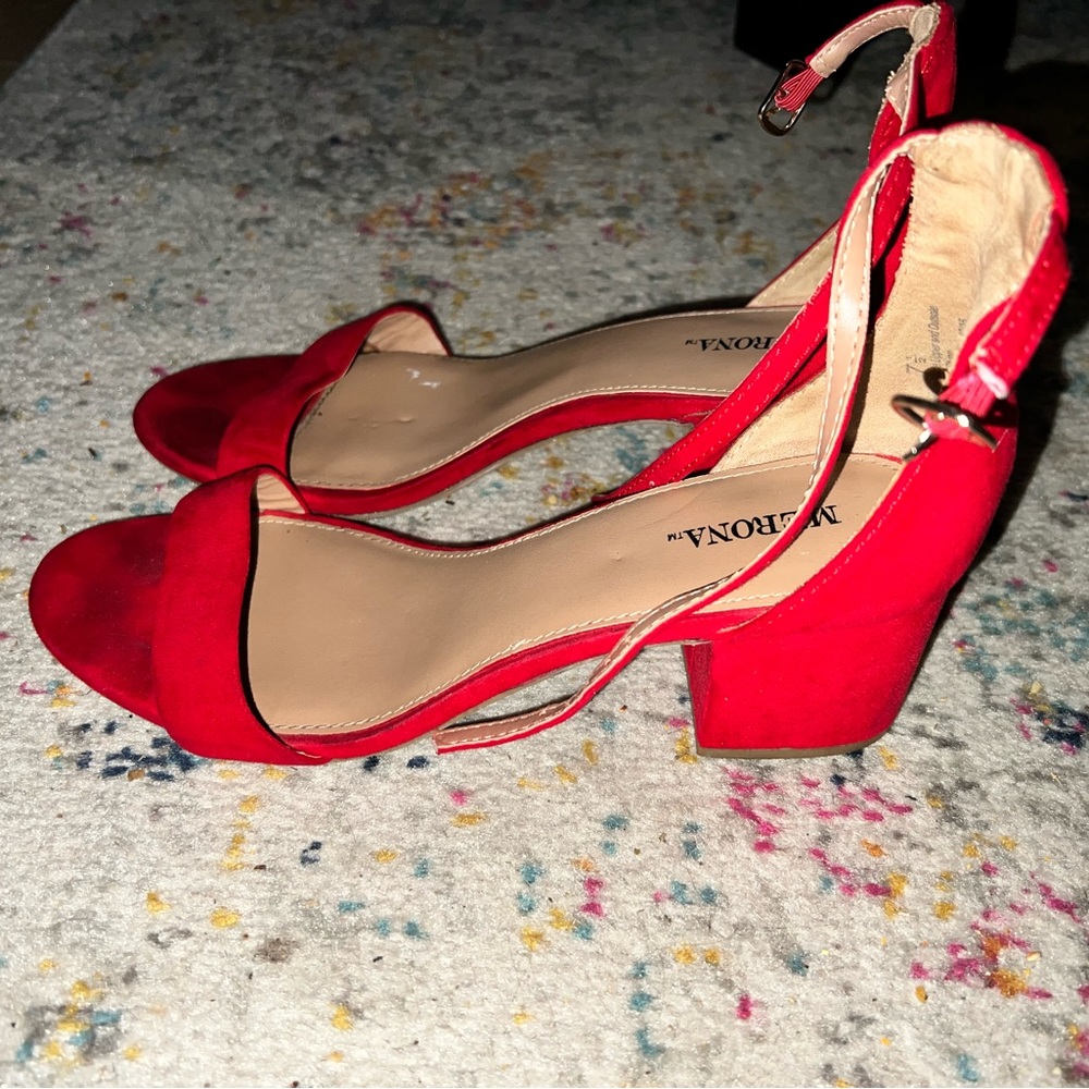 red platform heels